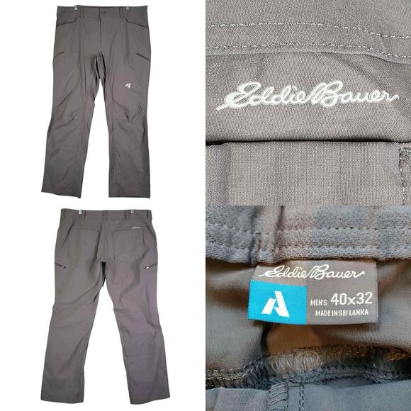 Eddie Bauer Pants First Ascent Straight Hiking Mens Size 40x32 Flat Front Gray - Picture 1 of 10